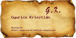 Gyurics Krisztián névjegykártya